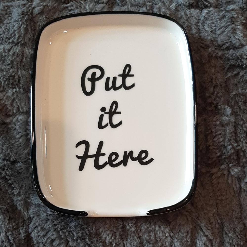 Chic Black and White Tray with Text